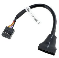 Кабель адаптер IDC USB 3.0 20pin - USB 2.0 10pin внутренний, 0.15 м, черный, CBL-051